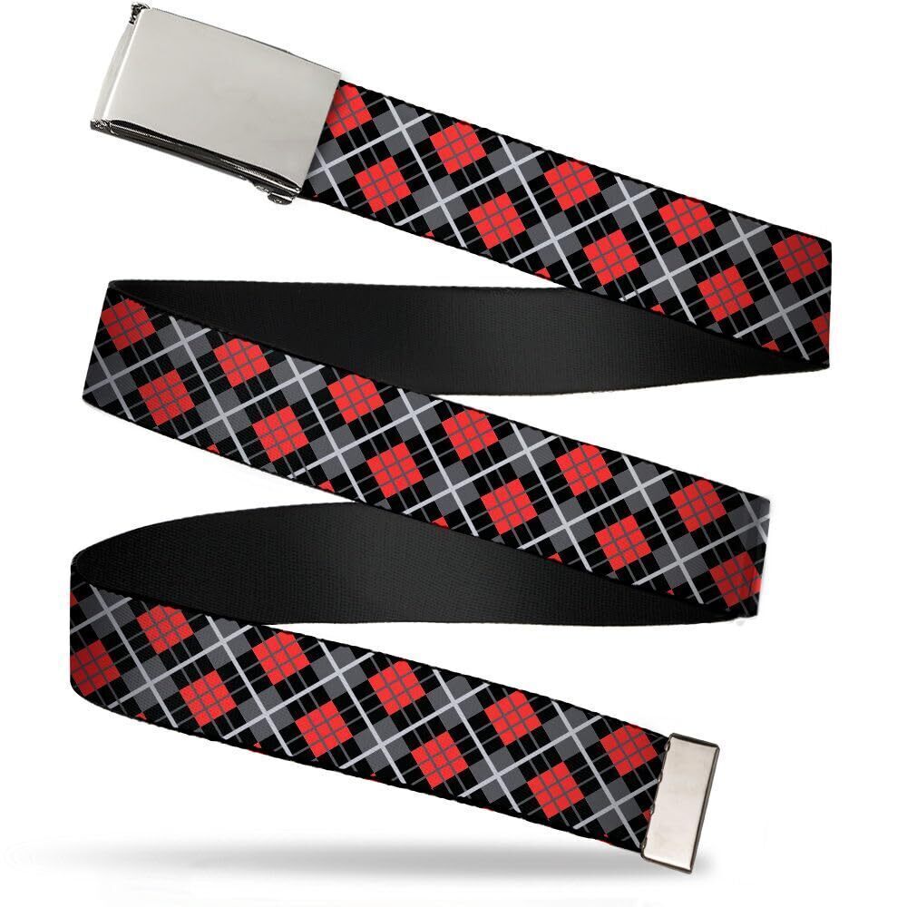 3435 Unisex-Adult's Web Belt Argyle Plaid, Multicolor, 1.25" Wide-Fits up
